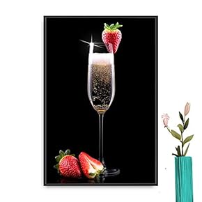 Framed Red Wine Home Artwork for Living Room Bedroom