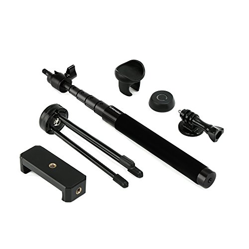 Moreslan Selfie Stick Tripod Stand with Bluetooth Remote Foldable Extendable Monopod for Gopro/Camera/iPhone 8/iPhone 8 Plus/iPhone X/iPhone 7/iPhone 7 Plus / Galaxy Note 8/S8/S8 Plus (Black)