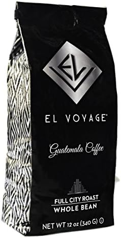 El Voyage Guatemalan Coffee Full City 100% Arabica (Dark) Roast Whole Bean [12fl oz]- Coffee from Guatemala- Artisanal Cultivation- Organic- Direct Trade- Roasted in USA