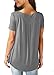 Mystry Zone Gray Shirts Blouse For Woman Casual Tunic Tops Fit Flare Pleated High Low Solid Color Medium