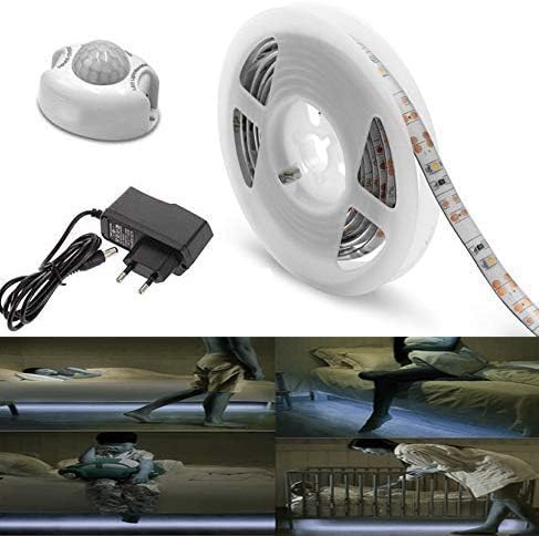 CITRA LED Cabinet Light Motion Activated Bed Light 5M 16.4ft SMD 2835 LED Strip DC 12V PIR Motion Sensor Lamp (Cool White 6500K)