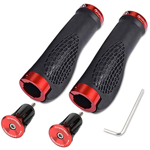 (Aluminum lock plug+Grips) Red 1 Pair