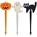 Prextex 72 Pack Plastic Halloween Cupcake Picks Ghost Jack ‘O Lantern and Black Cat Cupcake Toppers