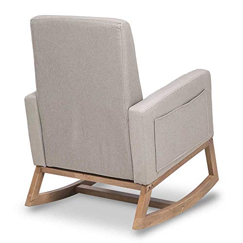 Paddie Rocking Chair Nursery Fabric Rocking Sofa Armchair with Solid