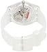Swatch Mirrormellow Shimmer Silver Glitter Dial Transparent Silicone Ladies Watch SUOK112