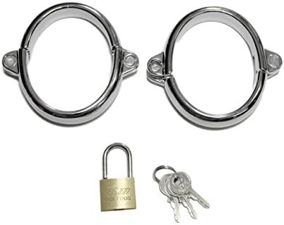 Sunset Novelties Locking Stainless Steel Wrist Shackles, Small/Medium