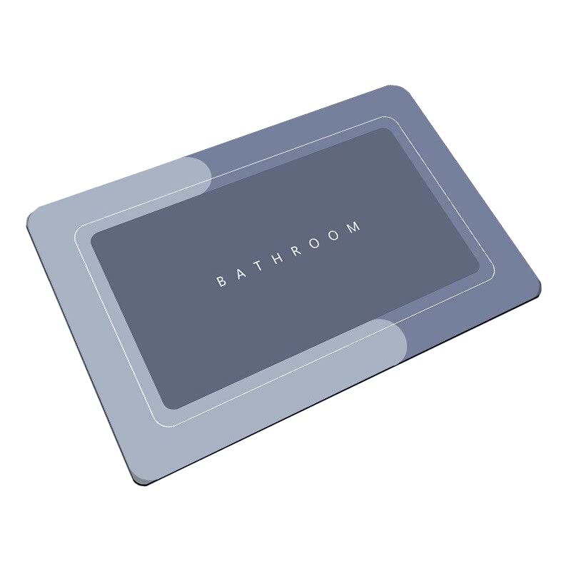 Super Absorbent Quick Drying Bathroom Mat, Floor Mat for Home, Rubber Non-slip Bottom, Easy to Clean, Simple Bathroom Door Mat, Shower Mat (Blue)