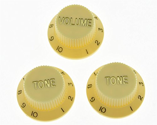 KAISH Set of 3 Cream ST Strat Style Guitar Knob Volume Tone Knobs