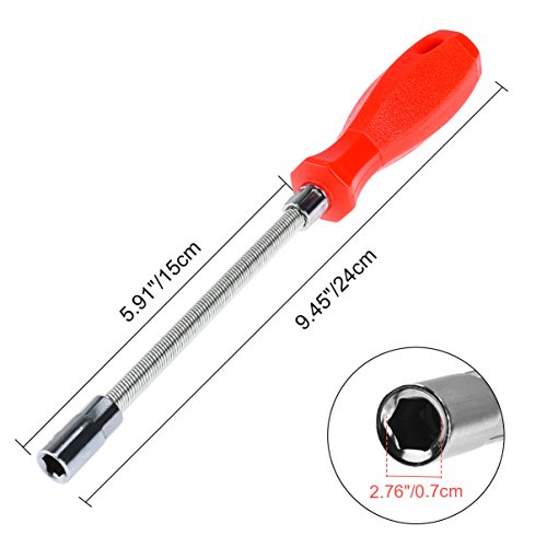 TOOLTOO Manual Flexible Extension Drill Bit Holder for Screwdriver Quick Release Spring Screwdriver Extension Rod with Handle