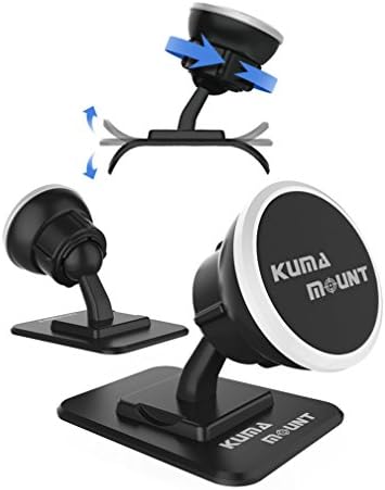 KUMA Mount Cling Car Mount Universal Stick on ANY SURFACE Magnetic Car Mount Holder for iPhone 7 6 6S Plus 5S 5C 5 SE, Samsung Galaxy S6/S7 Edge Plus S5 Note 5 4 3, LG G5, Nexus 6P 5X More, Black