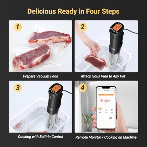INKBIRD Sous Vide Machine ISV-200W Wifi Immersion Circulator Precision Culinary Cooker with Smartphone Control, Stainless Steel Design, Accurate Timer, 1000W Fast Heating for Perfect Meal Results