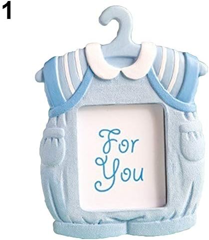 Pointsee Cute Mini Dress Shape Photo Frame Baby Kids Birthday Synthetic Resin Photo Frame - Blue 7cm*9cm