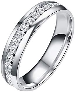 SuBoZhuLiuJ Simple Style Magnetic Ring Rhinestone Stainless Steel Rings Women Men Weight Loss Rings Finger Jewelry Gift