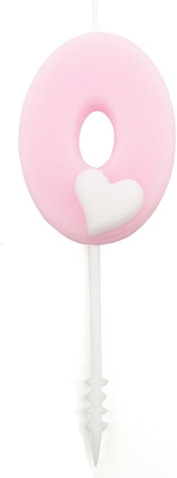 Hunger Birthday Cake Topper Number 0 Candles, Pink (Number 0, Pink)