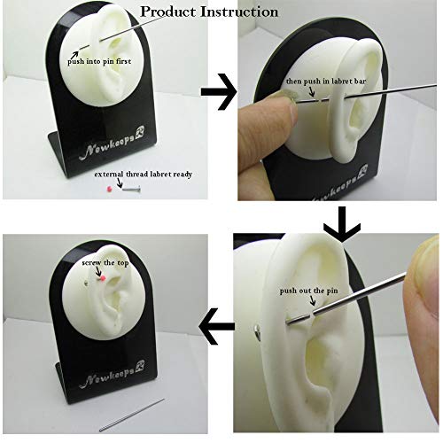 NewkeepsR 16G 316L Steel Taper Insertion Pin for Stretching Kit Ear Expander Body Piercing Tool