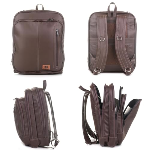 Mochila Couro Legítimo Natural Notebook Executiva Preto Masculina Premium Bisbel 44x33x18cm