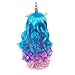 Synthetic Wigs Halloween Unicorn Pony Cosplay Party Long Curly Wigs For Women(colorful horn)