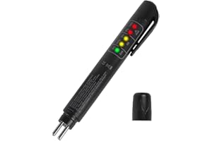 Car Brake Fluid Tester Pen with 5 LED Indicators, DOT3 DOT4 Brake Fluid Moisture Tester, Portable Automotive Brake Fluid Test
