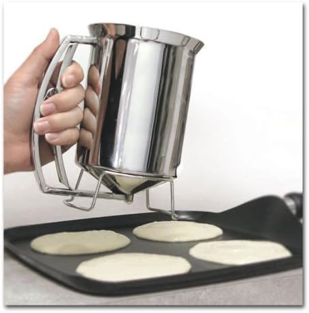 Pancake Batter Dispenser Stainless Steel Perfect Cupcakes Waffles Breakfast NEW