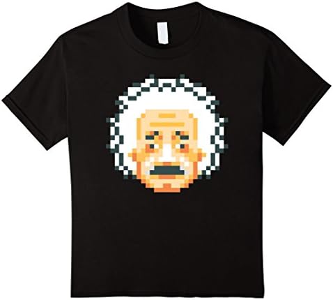 Kids Albert Einstein Retro 8-Bit Pixel Art Funny T-Shirt 8 Black