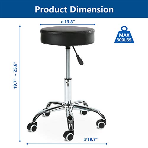 image for Rfiver Adjustable Hydraulic Rolling Swivel Salon Stool Chair for Massa