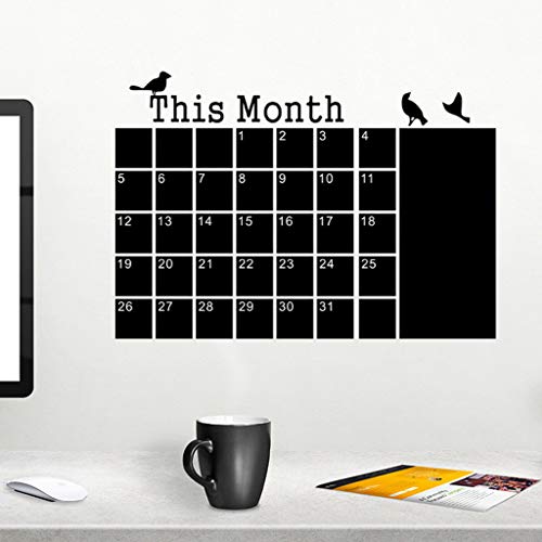 DondPO DIY Wall Sticker Monthly Planner Calendar Blackboard Chalk Board Removable Decal Nursery Decor