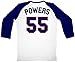 Eastbound & Down Logo Kenny Powers 55 Jersey White and Navy Baseball Raglan T-Shirt Tee