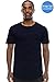 JC DISTRO Mens Hipster Hip Hop Cotton Elong Round Scallop Hemline Tshirt Navy Medium