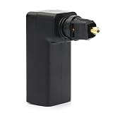 MOBOREST Right Angle Digital Optical Toslink Adaptor, 360 Degree Rotatable Digital Optical Audio Cable Adapter Converter (1Pack)