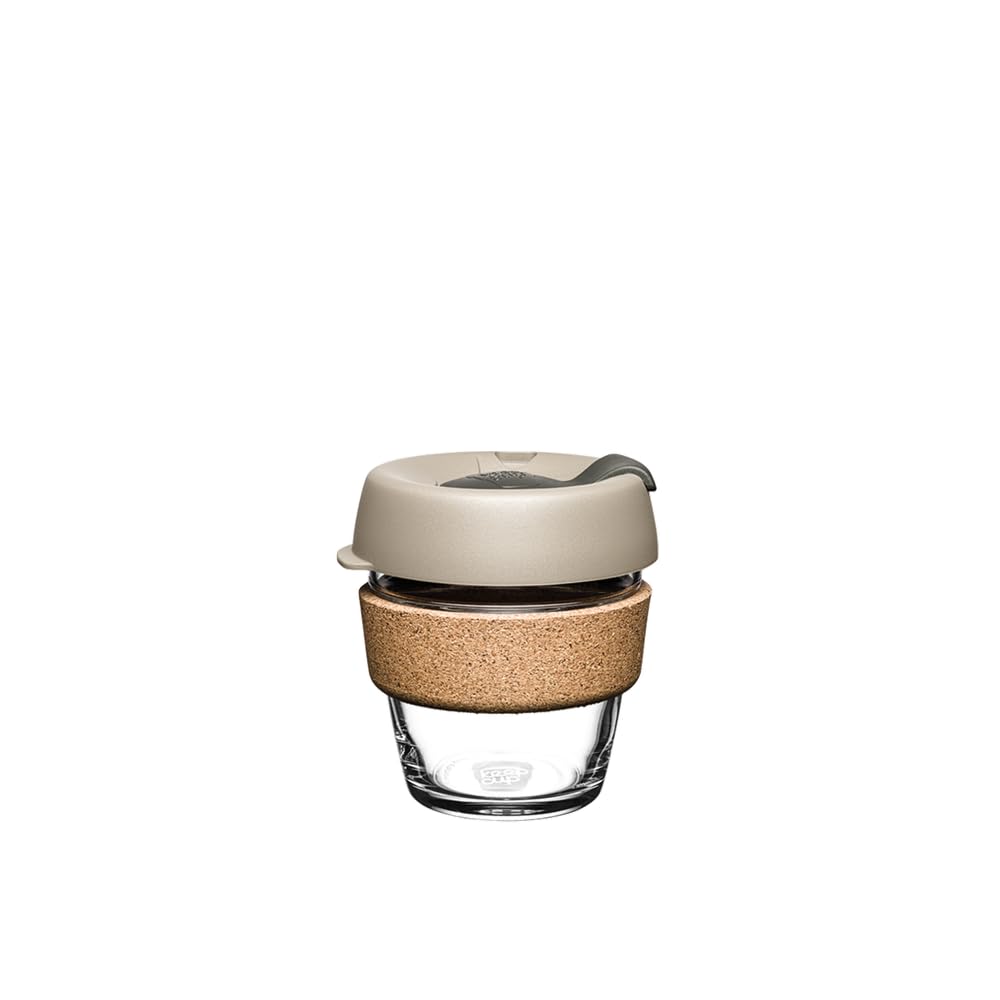 KeepCup Reusable Tempered Glass Coffee Cup | Travel Mug with Splash Proof Lid, Brew Cork Band, Lightweight, BPA Free | Extra Small | 6oz / 177ml | Filter — image 1