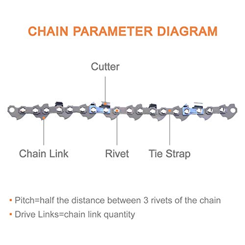 image for SUNGATOR 3-Pack 8 Inch Chainsaw Chain SG-S33, 3/8