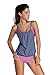 ROYAL WIND Black Layered-Style Floral Tankini with Triangular Briefs
