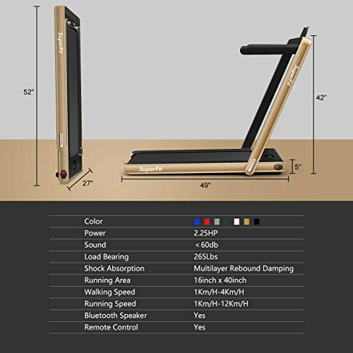 GYMAX Under Desk Treadmill, Foldable Multifunctional Running Treadmill