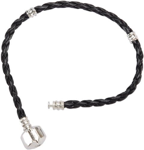Jesse James Uptown Collection Leather Bracelet 1/Pkg-Style #4 Black 8.5"