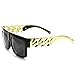 MLC EYEWEAR ® Retro Old School Thick Metal Coating Chain Sunglasses