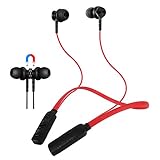 Molato Bluetooth Headset, Wireless Neckband Bluetooth Headphones Waterproof IPX5 Magnetic Design Stereo Earbuds Bluetooth V4.2 in Ear Earbuds Sport Running Headphones wih 8 Hours Playtime (Red)