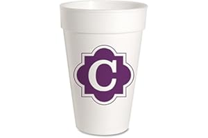 L.S. PARTY CUPS Personalized (A-Z) Foam Party Cups - Styrofoam 16oz 10 Pack (Letter"C")