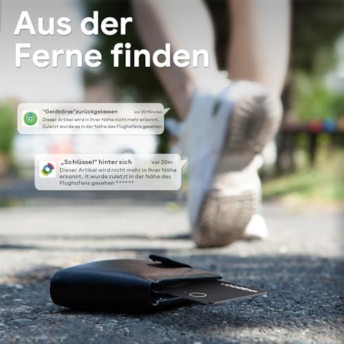 Air Tag Alternative Karte Kompatibel mit Apple Wo Ist & Android Google Mein Gerät Finden APP, Bluetooth Wiederaufladbar Wallet Tracker Card Ultra Slim für Geldbeutel/Gepäck/Taschen/Koffer