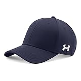 Under Armour Men's Curved Brim Stretch Fit Cap, Midnight Navy (410)/White, X-Large/XX-Large