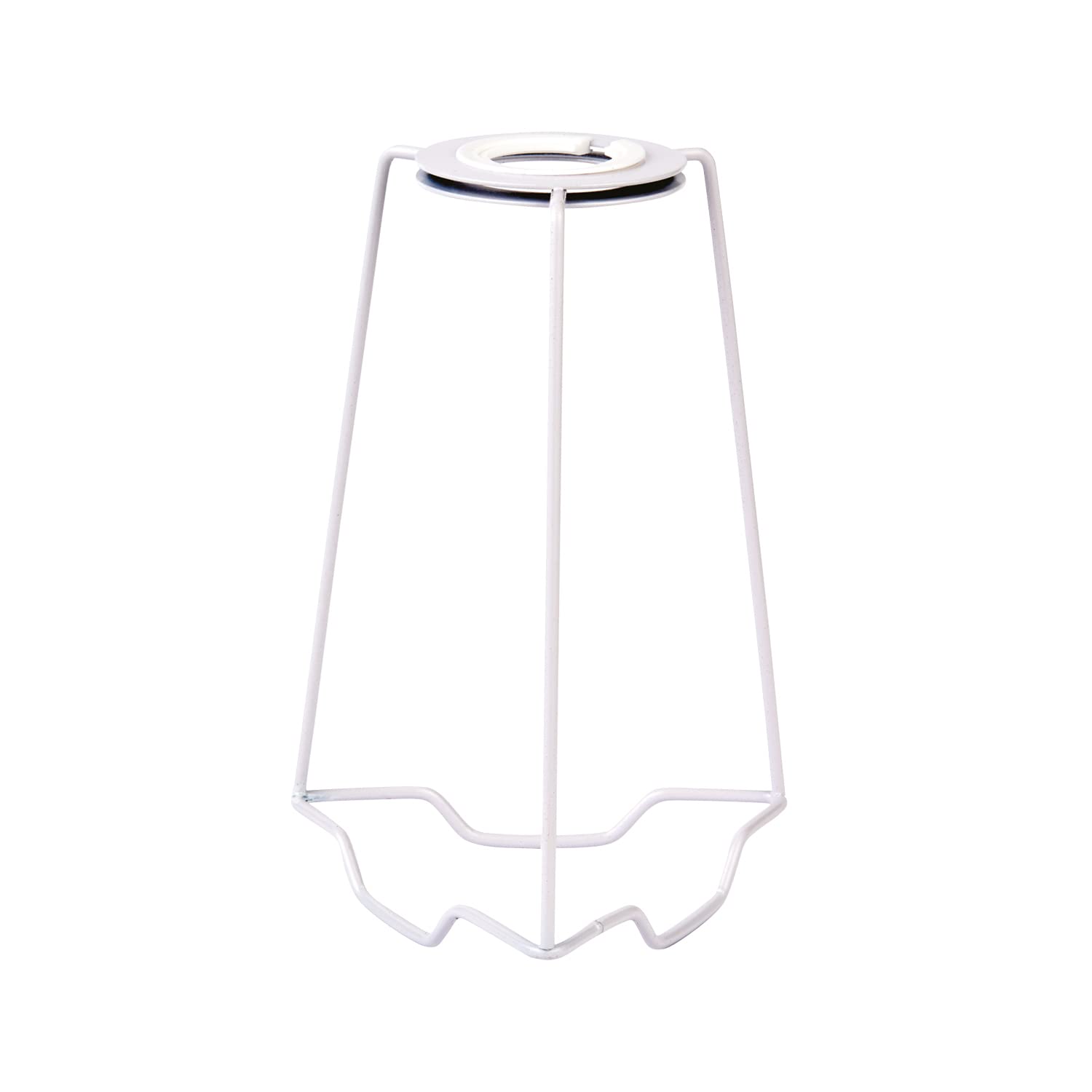 7 Inch Matt White Shade Carrier to Support Lamp Shade with Duplex Ring Fitting - to Fit BC/B22 Cap Type Light Bulbs