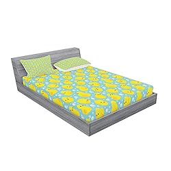 Ambesonne Rubber Duck Fitted Sheet & Pillow Sham