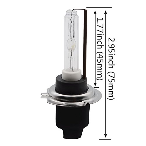 Safego 2 x 35W H7 6000K Xenon HID Replacement Bulbs Sigle Beam Light Diamond White Color For Car Auto Vehicle Headlight Lamps 12V XLT-XBA35CRM-H7 - Thumbnail 6