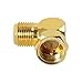 Electop F-Type Male to Female Right Angle Adapter RF Coaxial Connector Gold Plated(2 Pack)