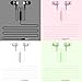 Heavy Bass Earphone Color Call with Mic Stereo Earbud Headphones Mixed Colors (Black + White + Pink + Green 4 Pairs)thumb 1
