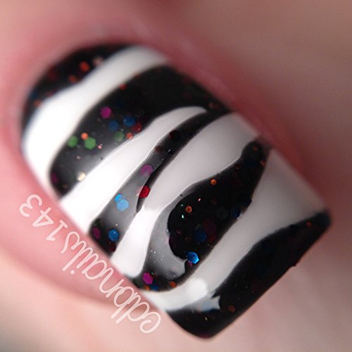 Zebra Stencils Nail Vinyls By Twinkled T - 1 Sheet of 16 Stencils