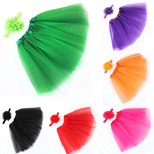 Infant Baby Girls Tutu Skirt Soft Tulle Puff Ball Dress for Toddler with Headband White