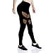SOUTEAM Women's Mesh Workout Sports Pants Gym Yoga Leggings with Hidden Pocket
