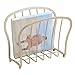 mDesign Decorative Metal Wire Magazine Holder, Organizer - Standing Rack for Magazines, Books, Newspapers, Tablets, Laptops in Bathroom, Family Room, Office, Den - Pearl Champagne
