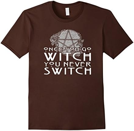 Men's Once You Go Witch T-Shirt For Wiccans, Witches, and Pagans XL Brown