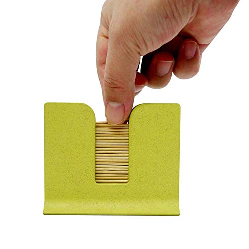 Tableware Toothpick Box Wheat Straw Fiber Toothpick Holder Home Toothpick Dispenser Storage Box Home Organizer - Thumbnail 3